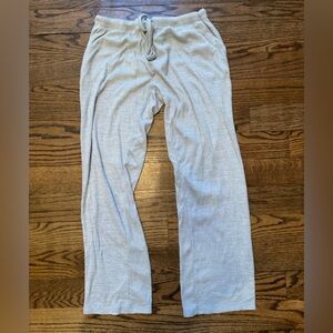 Hello Mello CuddleBlend Ribbed Lounge Pants Drawstring Light Heather Gray Size L